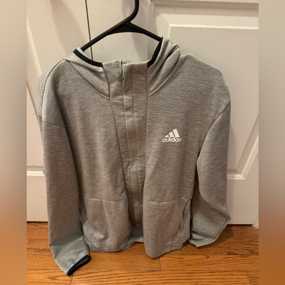 Adidas Men's Jacket. Size Medium. Gray with hood ands pockets. Never worn - Picture 2 of 6